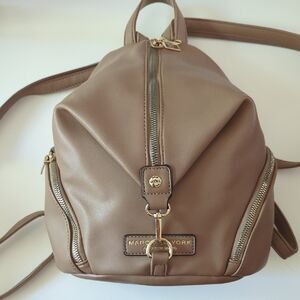 Marc New York Brown Backpack with Gold Accents